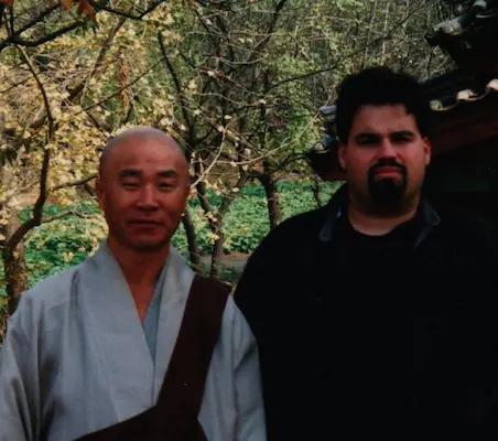 Professor Konrado with a Shaolin monk