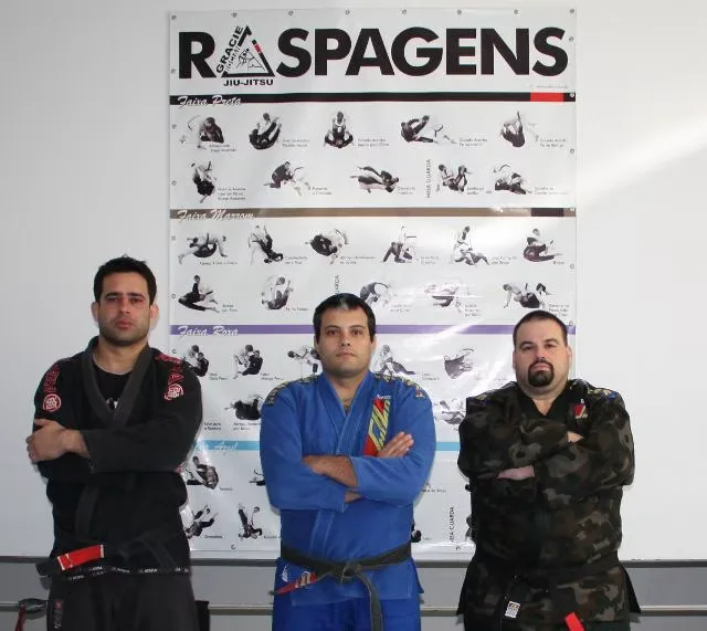 Professor Konrado training with Master Rocian Gracie Jr at his academy in Brazil